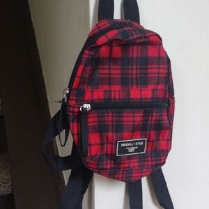 Kendall & Kylie Red and Black Checkered Backpack